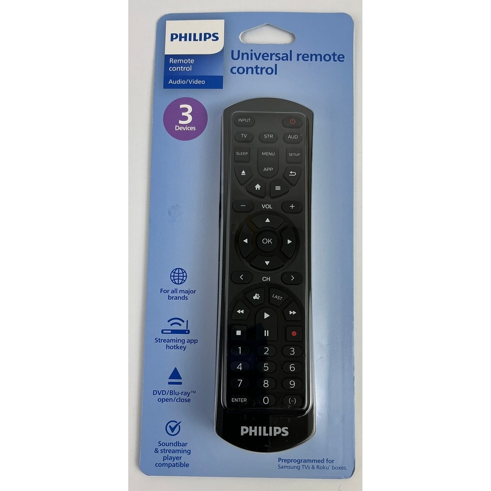 Philips Universal Remote Control Audio Video 3 Device Configuration Streaming